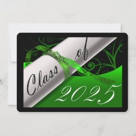 Groene en Zwarte Graduation Party Kaart