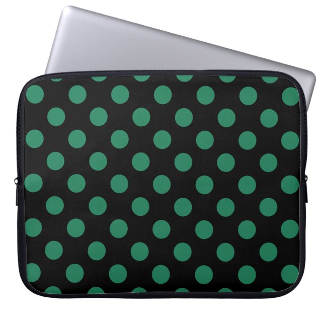 Groene en zwarte haarpunten laptop sleeve (Voorkant)