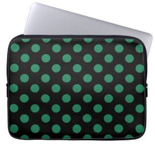 Groene en zwarte haarpunten laptop sleeve