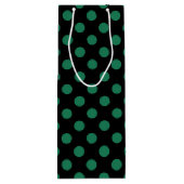 Groene en zwarte haarpunten wijn cadeautas (Achterkant)