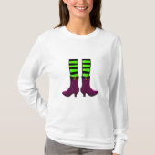 Groene en zwarte heksen met Paarse Boots T-shirt (Voorkant)
