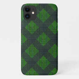 Groene en zwarte hellende vierkantjes of schaken Case-Mate iPhone case