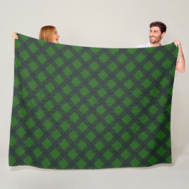 Groene en zwarte hellende vierkantjes of schaken fleece deken