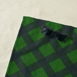 Groene en zwarte hellende vierkantjes of schaken strandlaken