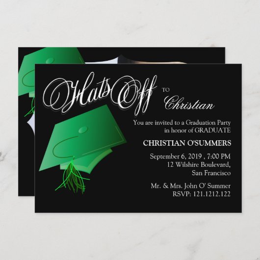 Groene en zwarte hoogleraar kaart (Voorkant / Achterkant)