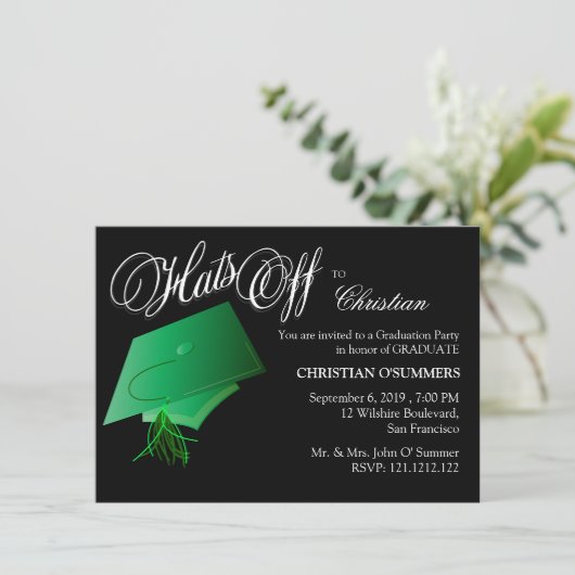 Groene en zwarte hoogleraar kaart (Staand voorkant)