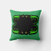 Groene en zwarte kameleon Sierkussen (Achterkant)