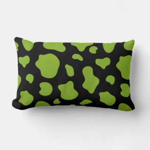 Groene en zwarte koeienprint decoratieve kussen