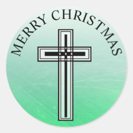 Groene en zwarte kruisvaarders ronde sticker