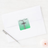 Groene en zwarte kruisvaarders vierkante sticker (Envelop)