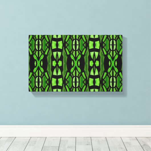 Groene en zwarte kunst aan de muur canvas afdruk (Insitu (Houten vloer))