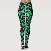 Groene en zwarte leggings voor vrouwen (Achterkant)