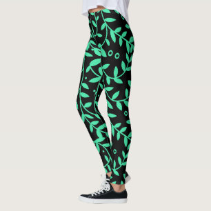 Groene en zwarte leggings voor vrouwen