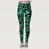 Groene en zwarte leggings voor vrouwen (Voorkant)