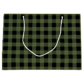 Groene en zwarte Lumberjack Play Gift Bag, glanzen Groot Cadeauzakje (Voorkant)