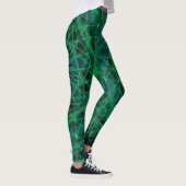 Groene en zwarte mandala-geïnspireerde leggings (Rechts)