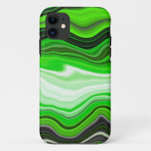 Groene en zwarte marmer als Striped Fluid Art