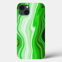 Groene en zwarte marmer als Striped Fluid Art
