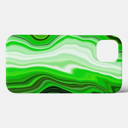 Groene en zwarte marmer als Striped Fluid Art Case-Mate iPhone Case (Achterkant (horizontaal))
