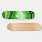 Groene en zwarte marmer als Striped Fluid Art Persoonlijk Skateboard (Horizontaal)