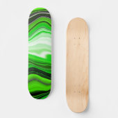 Groene en zwarte marmer als Striped Fluid Art Persoonlijk Skateboard (Voorkant)