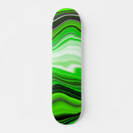 Groene en zwarte marmer als Striped Fluid Art Persoonlijk Skateboard