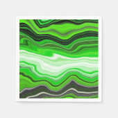 Groene en zwarte marmer als Striped Fluid Art Servet (Voorkant)
