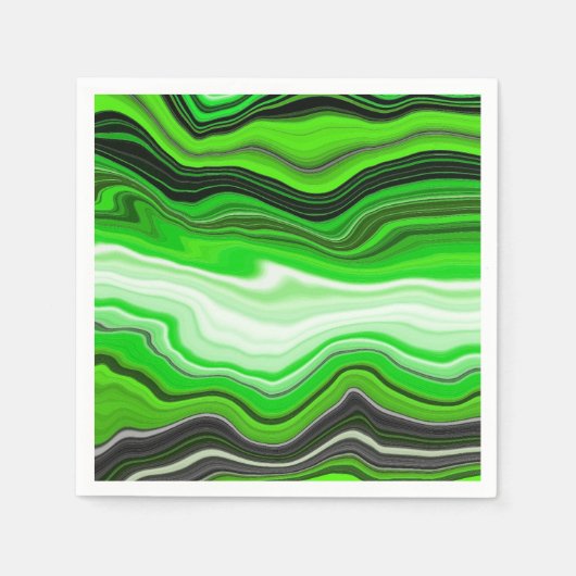 Groene en zwarte marmer als Striped Fluid Art Servet (Voorkant)