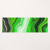 Groene en zwarte marmer als Striped Fluid Art Yogamat (Voorkant (horizontaal))