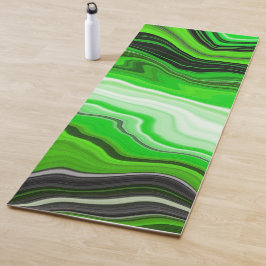 Groene en zwarte marmer als Striped Fluid Art Yogamat