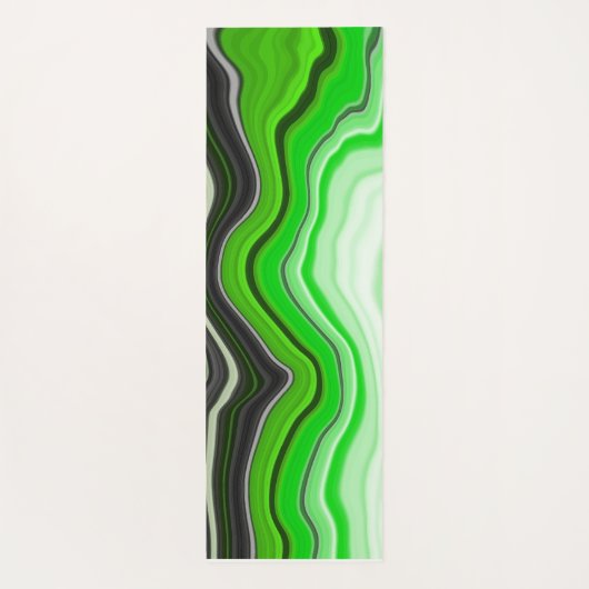 Groene en zwarte marmer als Striped Fluid Art Yogamat (Achterkant)