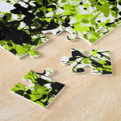 Groene en zwarte microgreens legpuzzel (Zijkant)