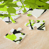 Groene en zwarte microgreens legpuzzel (Zijkant)