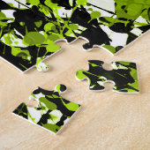 Groene en zwarte microgreens legpuzzel (Zijkant)