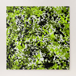 Groene en zwarte microgreens legpuzzel