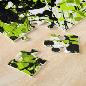 Groene en zwarte microgreens legpuzzel (Zijkant)