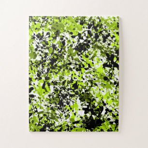 Groene en zwarte microgreens legpuzzel