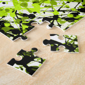 Groene en zwarte microgreens legpuzzel (Zijkant)