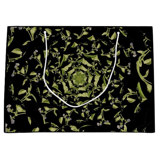 Groene en zwarte natuur hypnose fractal groot cadeauzakje (Voorkant)