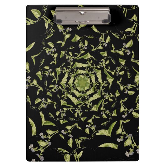 Groene en zwarte natuur hypnose fractal klembord (Voorkant)