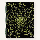Groene en zwarte natuur hypnose fractal notitieboek (Voorkant)