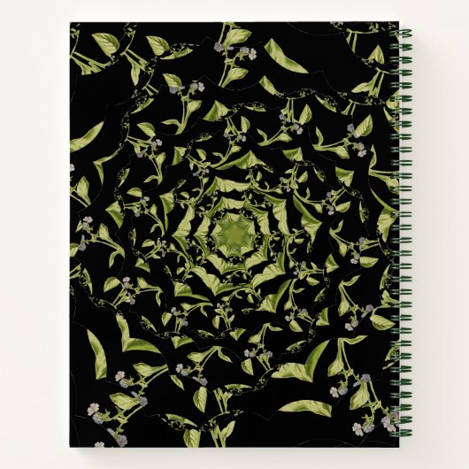 Groene en zwarte natuur hypnose fractal notitieboek (Achterkant)