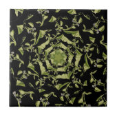 Groene en zwarte natuur hypnose fractal tegeltje (Voorkant)