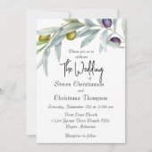 Groene en Zwarte Olijftak Waterverf Foto Kaart (Voorkant)