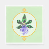 Groene en zwarte orchidee servet (Voorkant)