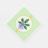 Groene en zwarte orchidee servet (Hoek)