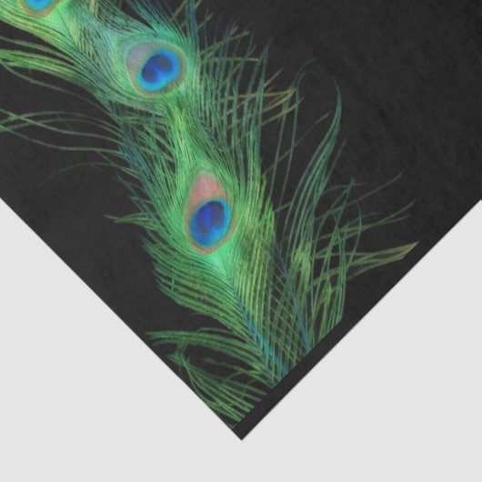 Groene en zwarte pacock-doezelaar tissuepapier (Detail)