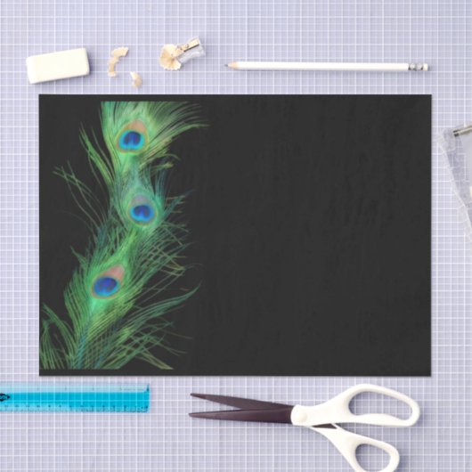 Groene en zwarte pacock-doezelaar tissuepapier (Craft)