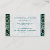  groene en zwarte Paisley kant-Sjabloon Visitekaartje (Achterkant)