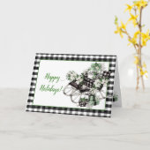  groene en zwarte penseelhoes kaart (Gele Bloem)